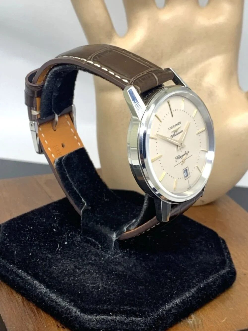 Longines Men's Watch L47954782 Flagship Heritage Swiss Automatic Leather 39mm